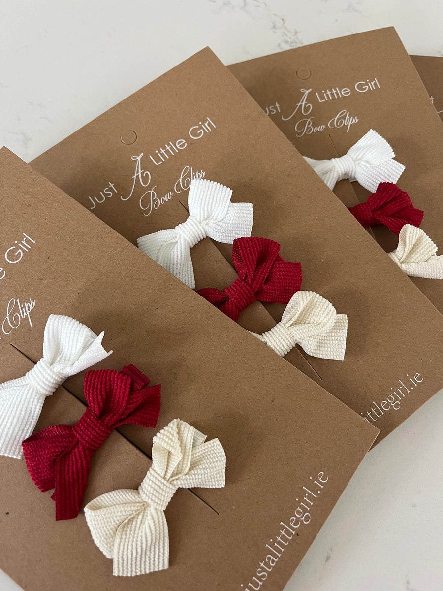 Christmas Corduroy Bow Clip