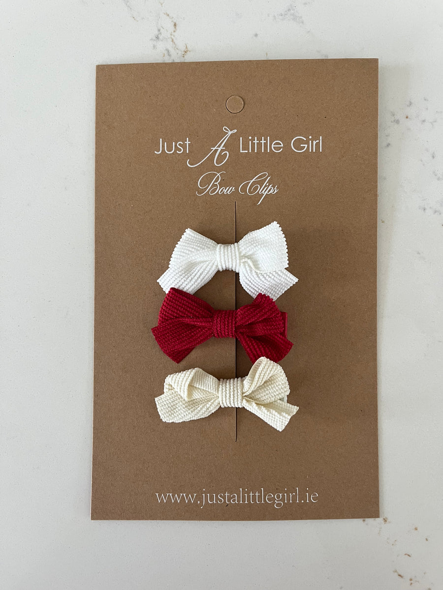Christmas Corduroy Bow Clip