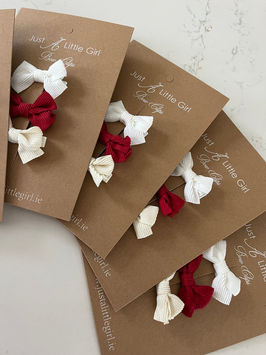 Christmas Corduroy Bow Clip