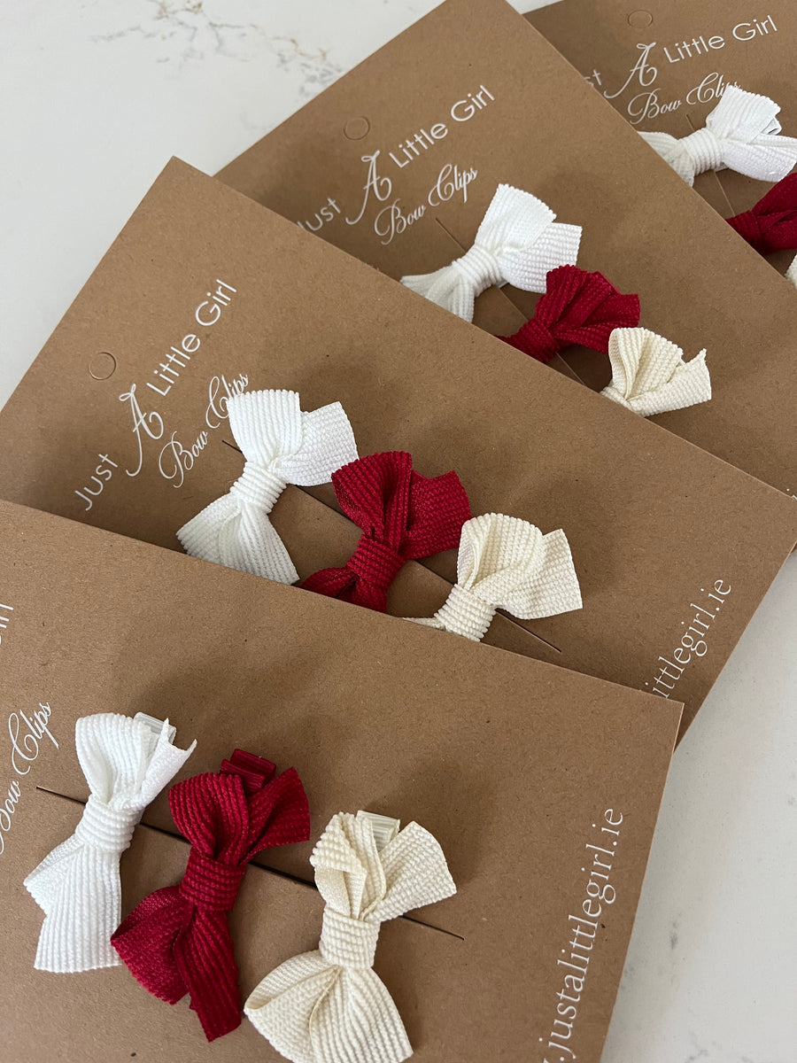 Christmas Corduroy Bow Clip